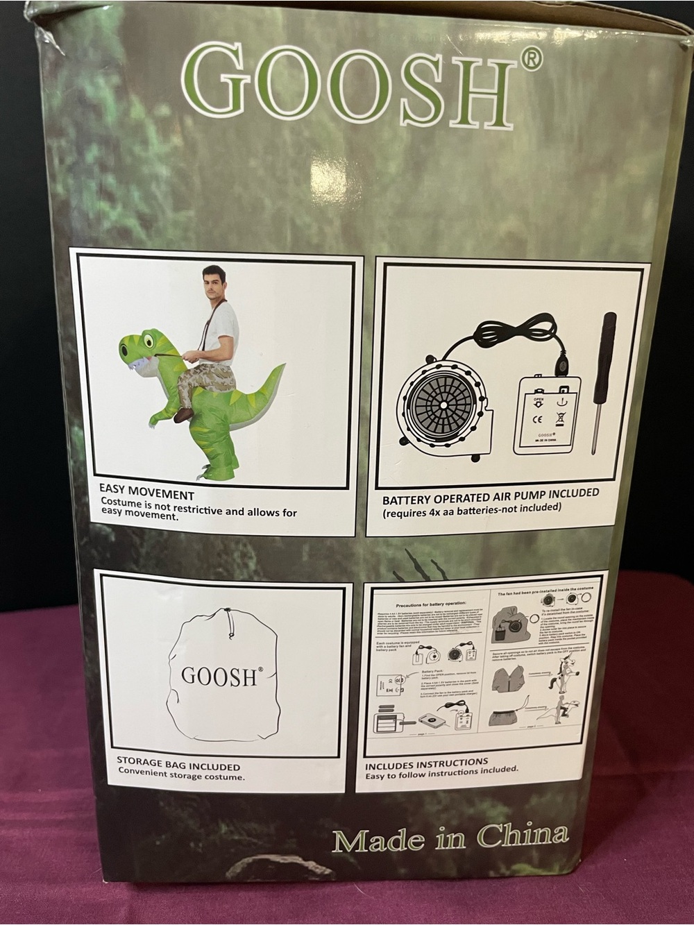 GOOSH Green Ride-On Raptor Costume - Picture 3 of 4